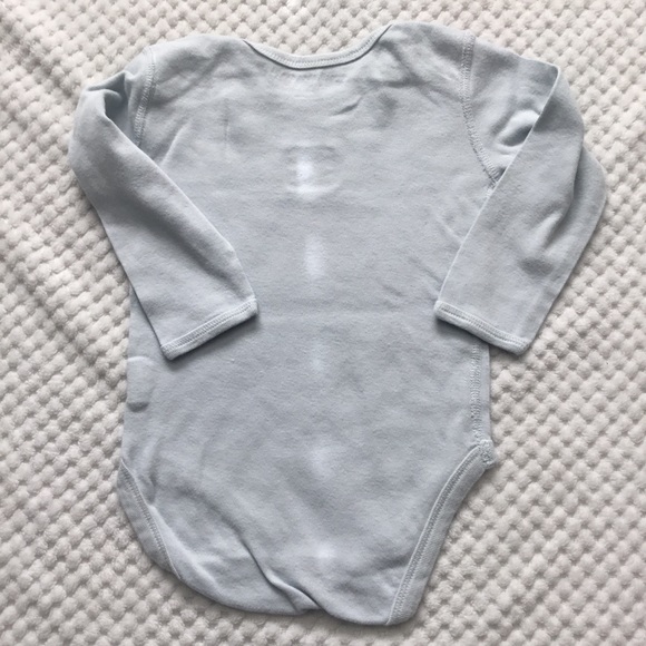 BURTS BEES Organic BABIES BLUE ONESIE 12 MONTH - Picture 3 of 3